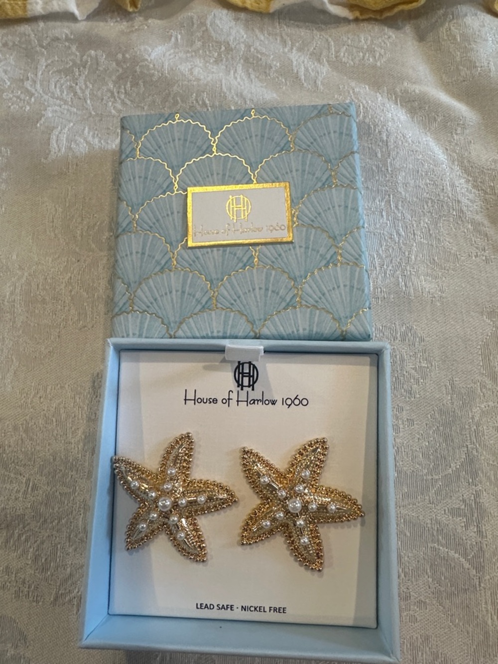 House of Harlow 1960 Gold Beaded Starfish Stud Earrings